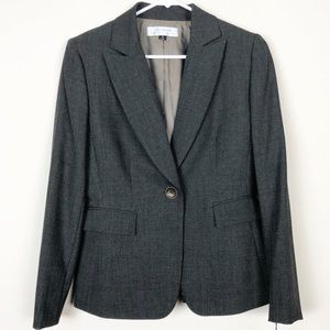 NWT Tahari Black & Olive Birds Eye 1 Button Blazer